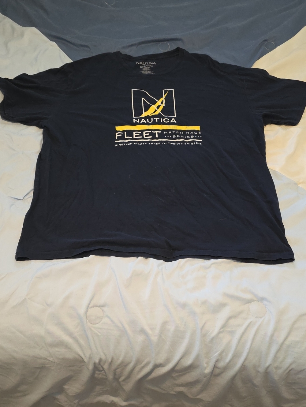 Nautica Navy Short-Sleeve Fleet Graphic Tee with Yellow Accent